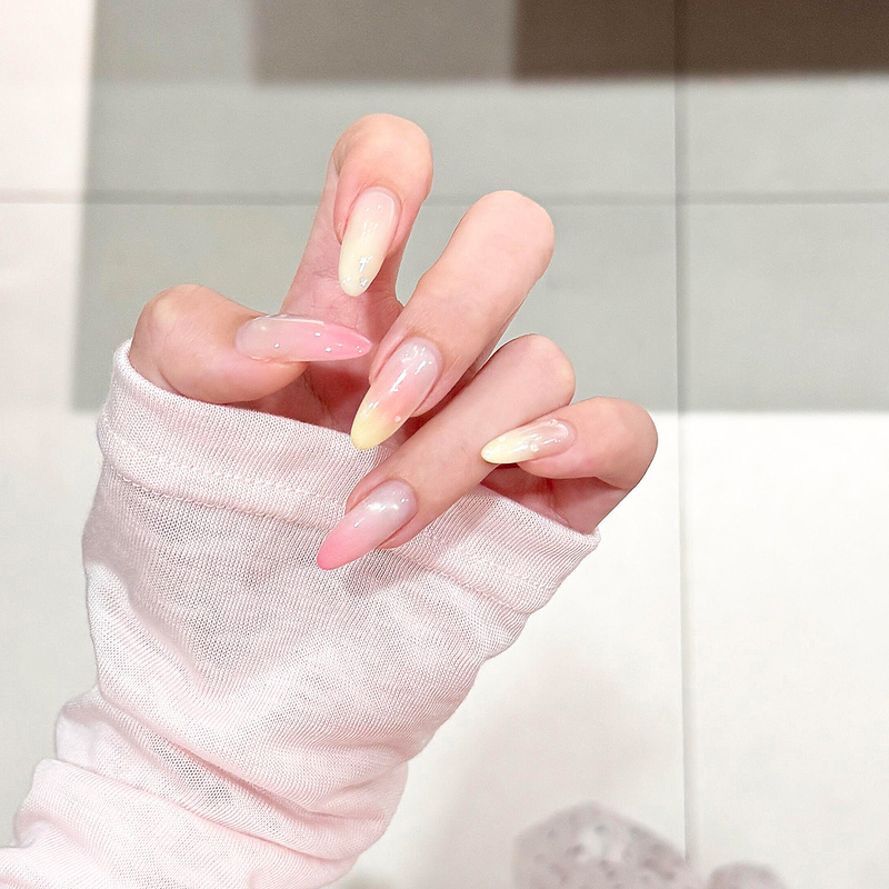 Pink Bubble Translucent Girly Gradient Color-Blocking Holiday Handmade Dopamine-Colored Finished Nail Stickers