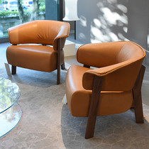 Italian light luxury sofa chair small household modern extremely simple fabric chair designer villa armchair