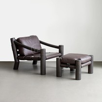 Living-style light extravaganza Villa Clubhouse Living Room Solid Wood Sofa Chair Leather Art Office Business Negotiation Chair Sales Floor of the reception chair