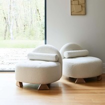 Wabi Sabi Art Fabric Sofa Chair Nordic Designer Creative Living Room Solid Wood Leisure Chair Beauty Salon Single Chair