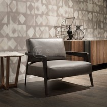 Italian Light Extravaganza Living-room Solid Wood Armchair Creative Metal Sofa Chair Hotel Clubhouse Sales Department Reception Negotiation Chair