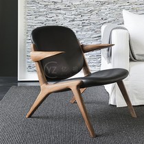 Nordic Minimalist Modern Solid Wood Armchair Home Living Room Sofa Chair Hotel Guest Room Casual Chair Guests Talk Chairs