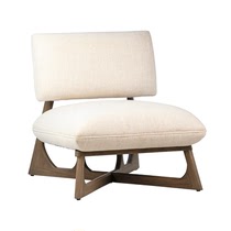 Nordic Minimalist Small Family Style Living Room Solid Wood Sofa Chair Balcony Sloth Leisure Chair Folk Cafeterie Cafeterie for guests Single chair