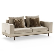 Italian light luxury small household type solid wood cloth sofa after modern minimal hotel club office sofa