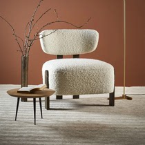 Nordic Simple Soft Wood Living Room Single Casual Chair Soft Clothing Designer Sample Room