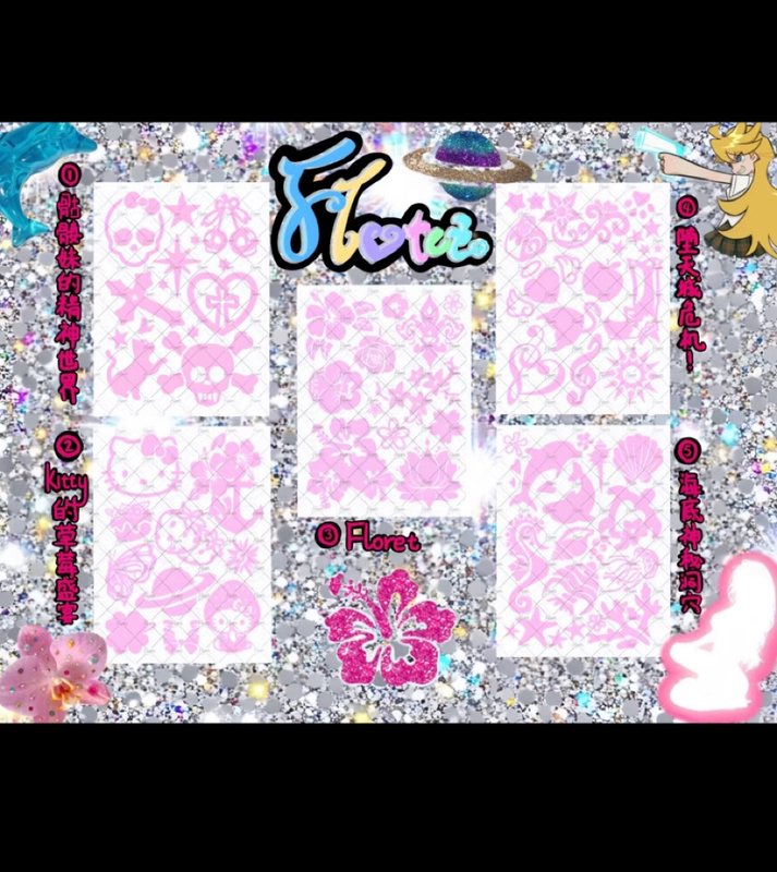 Floret Glitter Tattoos Glitter Tattoo Stickers Millennium Hottie Beach Sparkle Stickers
