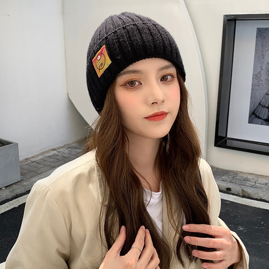 Women's Winter Knitted Hat with Large Head Circumference, Fleece-Lined, Warm, Casual, Versatile, Sweet Style, Pullover Beanie for Autumn and Winter