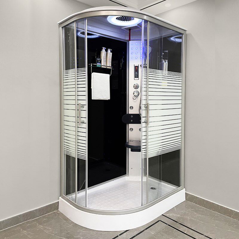 Overall bathroom shower room powder room dry and wet partition integrated glass shower room arc fan-shaped closed shower room