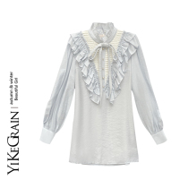 YiKeGrain stretches snow days to make 2022 new lace splicing bubble sleevy sleeves to wear out of the dress