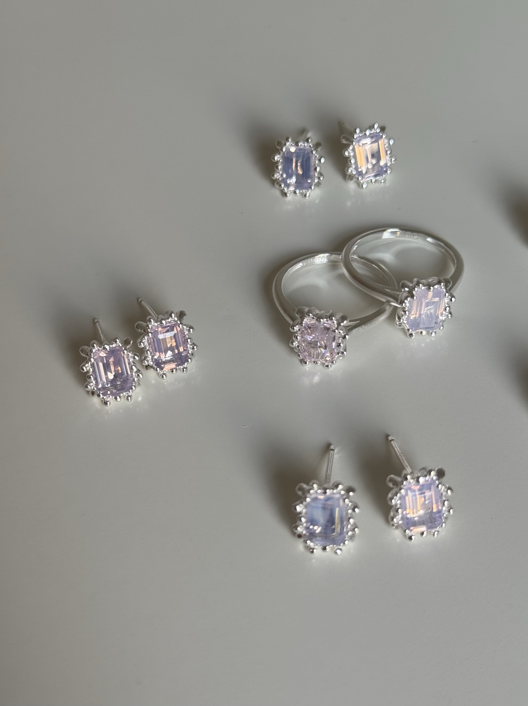 KoinJewelry Розовое сокровище Фейерверк Маленькие серьги Кольцо