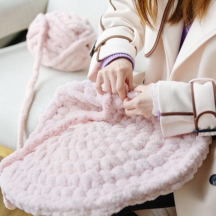 Cat tail line cat tail yarn cat tail wool line finger knitted scarf hair line super coarse Icelandic wool line pet nest