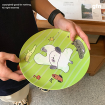 goodfornothing original puppy graffiti anti-fall environmental protection bamboo fiber plate round dessert fruit plate