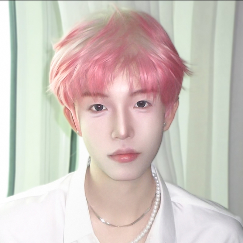 Platinum Gradient Pink Wig for Boys with Short Hair Korean Style Fashionable and Handsome Slightly Shredded Cover Daily Men's Wig Full Head Cover