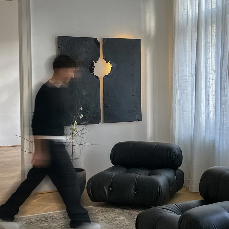 Modern High-End Art (Fire) Black and White Minimalist Wabi-Sabi Style Restaurant Villa Hotel Wall Lighting Installation Modern High-End Art (Fire) Black and White Minimalist Wabi-Sabi Style Restaurant Villa Hotel Wall Lighting Installation