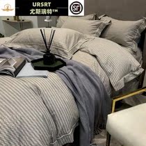 UESRT autumn winter thickened mill wool four pieces of full cotton pure cotton light lavish velvet cotton embroidered quilt cover warm bed 4 pieces