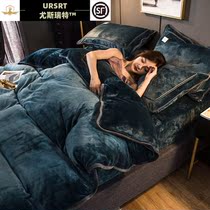 Milk Suede Four Pieces Thicken Winter Coral Suede Bed Linen double face Cavet cover flannel Flannel Bed Three Sets