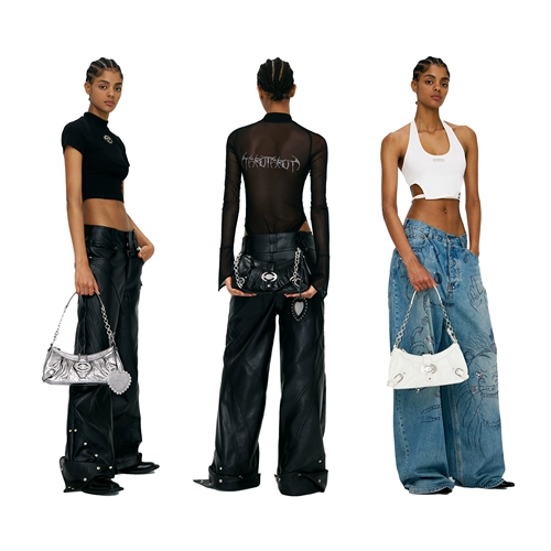 BAGSPOPO Кожаная цепь, небольшая дизайнерская сумка подмышку, небольшая сумка, воловья кожа