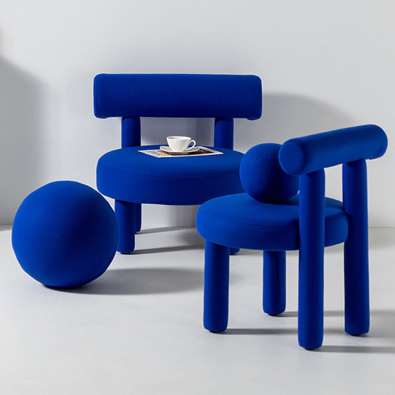 Klein Blue Catering Chair Red Lamb Suede Creative Living Room Lightly Luxury Single-Backed Sofa Chair