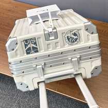 Line Trip Aluminum Frame Pull Lever Case Large Capacity Suitcase Woman 28 Inch Suitcase 24 Leather Case 20 Male Durable And Strong