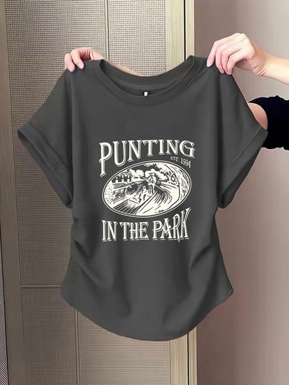 小飞袖褶皱正肩纯棉短袖t恤女2025新款时尚洋气收腰显瘦上衣夏季