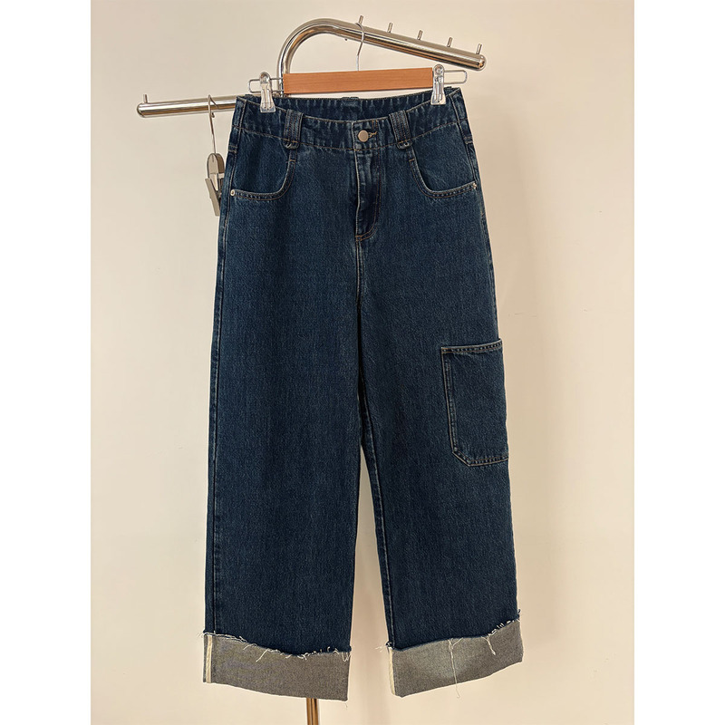 【Moonlight Whisper】Commuter Style Two-Tone Patchwork Pocket Design Women's Jeans 【Moonlight Whisper】Commuter Style Two-Tone Patchwork Pocket Design Women's Jeans