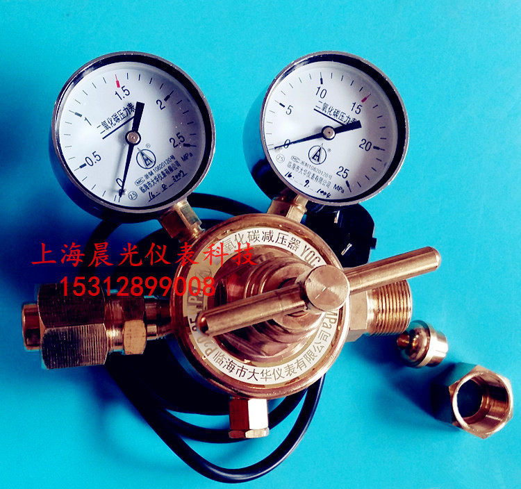All-copper CO2 pressure reducing valve single and double head pipeline electric heating pressure reducer YQC-03R carbon dioxide pressure regulator