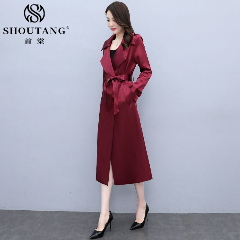 First Tong high-end big coat jacket 2022 This year popular spring and autumn new windsuit woman with long version of lace pituality repairing body