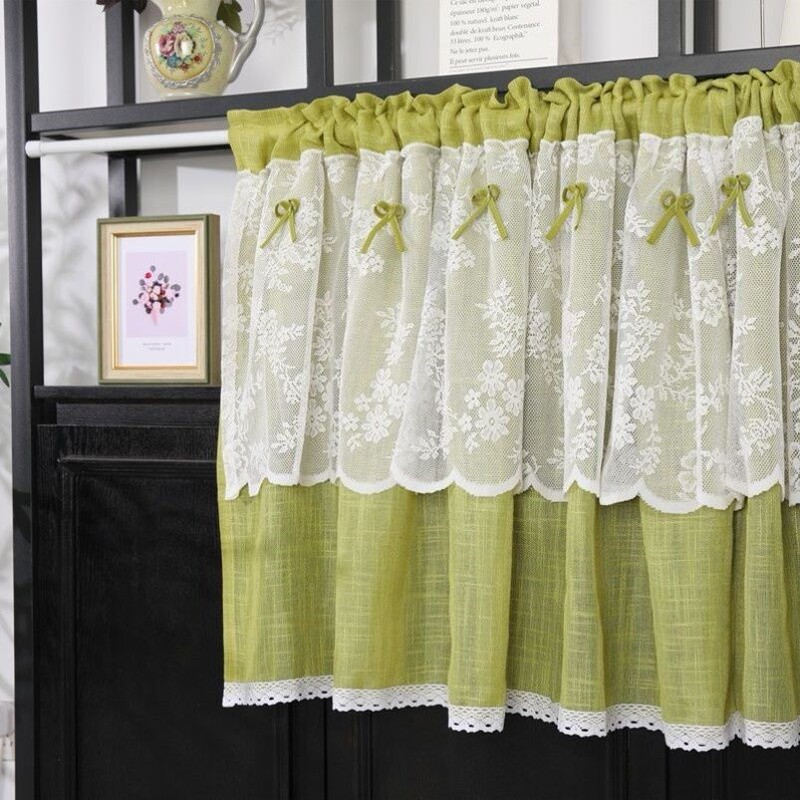 Lace Cabinet Curtain, Mini Curtain, White Gauze Curtain, Decorative Dormitory Cabinet Curtain, Pastoral Green Half Curtain, Coffee Curtain Lace Cabinet Curtain, Mini Curtain, White Gauze Curtain, Decorative Dormitory Cabinet Curtain, Pastoral Green Half Curtain, Coffee Curtain