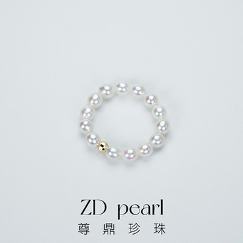 Zunding pearl-18k freshwater pearl millet bead ring 3-4mm-zd