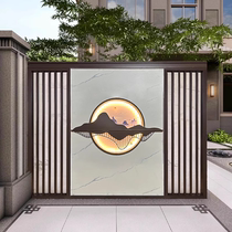 Stainless steel courtyard screen partition rockery garden metal Chinese flowing water background custom outdoor door shadow wall