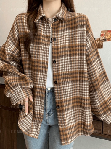 Ретро осенняя демисезонная рубашка, дизайнерская куртка для отдыха, комплект, увеличенная толщина, оверсайз