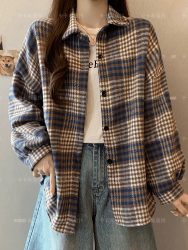 Ретро осенняя демисезонная рубашка, дизайнерская куртка для отдыха, комплект, увеличенная толщина, оверсайз