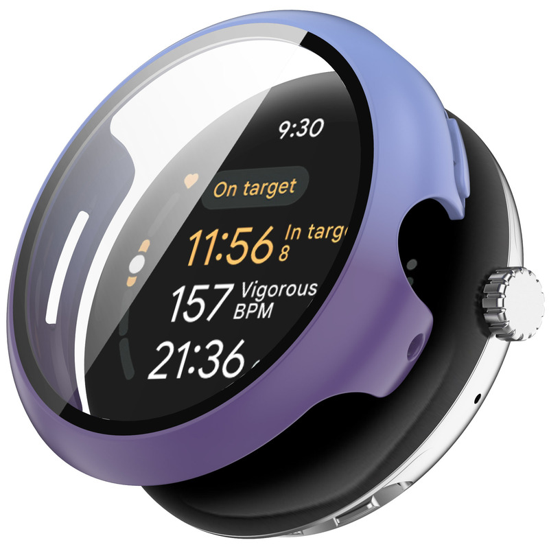 Suitable for Google Pixel Watch 3 Protective Case, Google Watch 3 Case, Google Pc+ Tempered Glass Watch 3 Protective Case, New Fashion Trendy Personalized Men's and Women's New Case Cover Suitable for Google Pixel Watch 3 Protective Case, Google Watch 3 Case, Google Pc+ Tempered Glass Watch 3 Protective Case, New Fashion Trendy Personalized Men's and Women's New Case Cover
