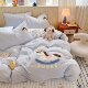 Cloud-Like Double-Layer Gauze Towel Embroidery Four-Piece Set, Class a Student Dormitory Bed Three-Piece Set, Washed Cotton Duvet Cover and Bed Sheet