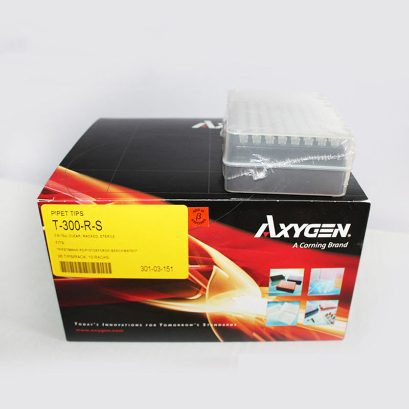 实验耗材 10ul无菌盒装短吸头 Axygen T-300-R-S 96支/盒,50盒/箱