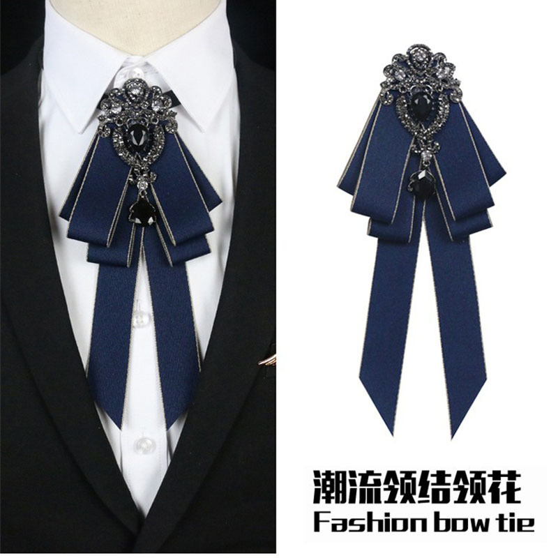 Bow Tie Shirt Collar Tie for Men and Women, Preppy Style, British and Korean Version, Pearl Brooch Accessory, Uniform Professional Collar Flower