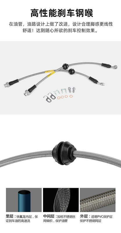 Bộ kẹp phanh TEI sửa đổi bộ bốn pít-tông lớn P40NS phù hợp với Audi a3 Atez Festa Lynk & Co 03