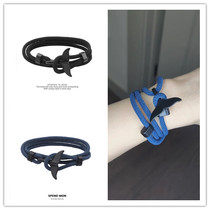 Whale Tail Braided Bracelet Boat Anchor Bracelet Lovers Bracelet Bracelet bracelet male decoration Chaodeo Japan South Koreas frosty wind