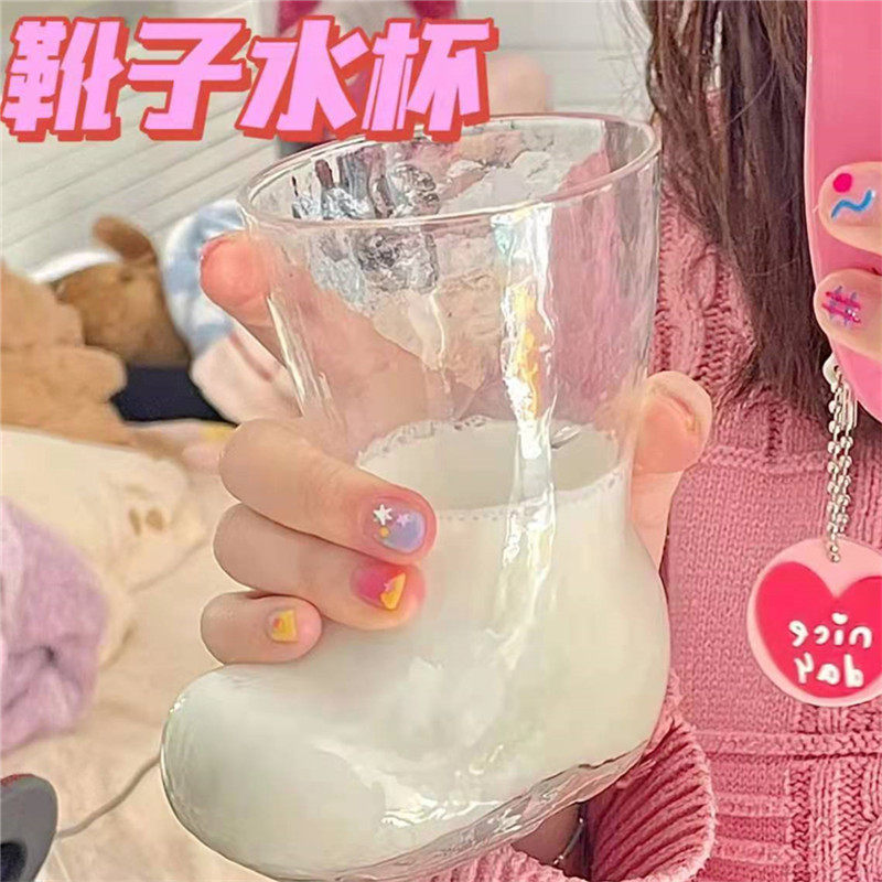 Boots Glass Cups Shoes Water Glass Ins Wind Nets Red Personality Creative Drinks Juice Coffee Trendy Cups Home