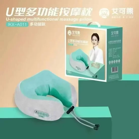 Aike Bear 마사지 목도리 목 어깨 마사지 장치 노크 U 자형 마사지 베개 진동 가열 된 뜨거운 압축 노크