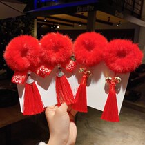 Girl China Wind hair ring for Chinese New Year hair accessories Gufeng Han clothes baby hair rope girl Childrens pills head New Years headwear