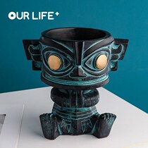 Bronze Humanities Innovation Trio of Stars Handmade with masks Souvenir Key Containing the Xuanguan Book Cabinet Desk Adornment