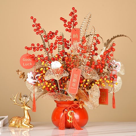 2022 new Fobucket pendant diy materials New Year's Eve Fate finished flower arrangement Joe relocating decoration