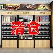 Wine rack rack multi-layer shop commercial display cabinet floor iron bar supermarket wine cabinet