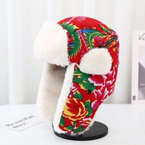 Chinese New Year hat children Winter retro warm and cute protective ear cotton hats Mens wave Youth ethnic wind East Peking University Old flowers