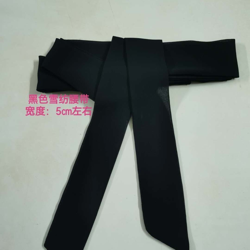 Women's Chiffon Belt Accessory Skirt Waistband Decorative Thin Strap Simple Black Versatile Chiffon Fabric Belt for Skirts