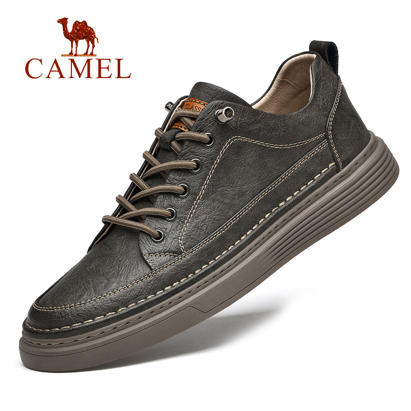 Camel/ мужская обувь; коллекция 2025 года; сезон осень-зима; новые трендовые кроссовки; дышащая кожаная обувь; кожаная универсальная повседневная обувь на плоской подошве; большие размеры