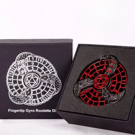 DND金属骰子轮盘骰子七合一旋转龙与地下城角色扮演指尖陀螺TRPG