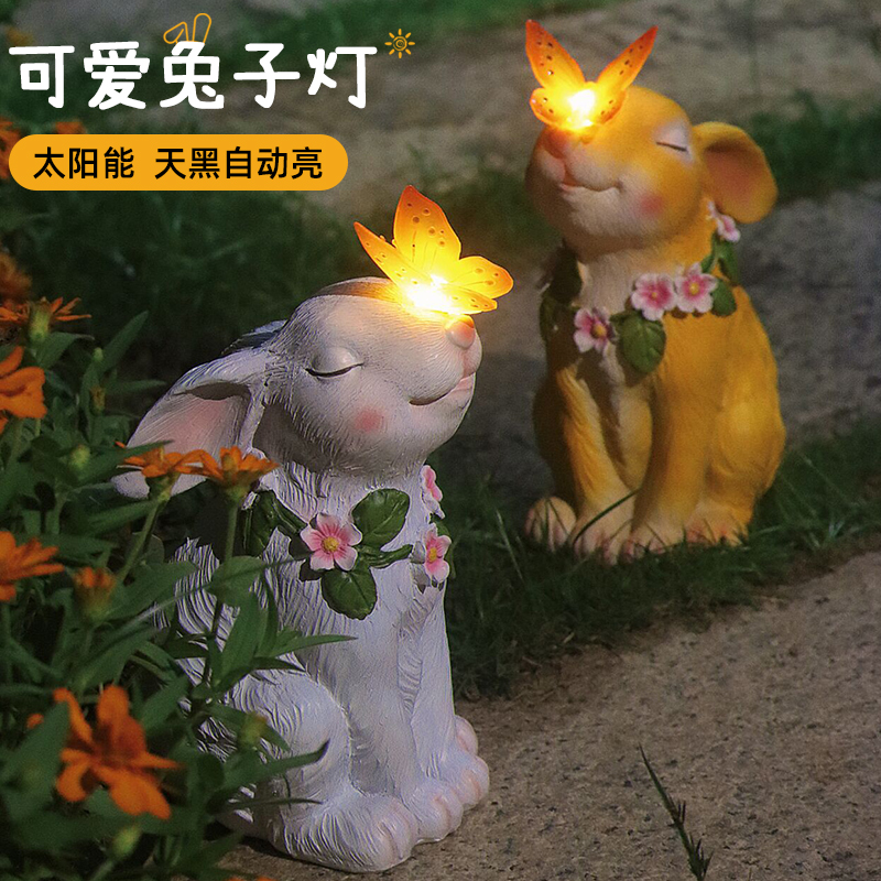 Solar rabbit light led outdoor waterproof landscape light animal shape decorative light garden villa lawn light