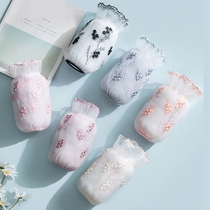 Down Jacket Sleeves Women Transparent Invisible Rice White Yarn Beige Small Sleeve Winter Cotton Coat Double Lace Temperament